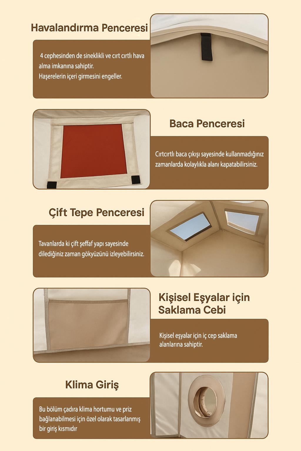 Şişme Kamp Çadırı 5 Mevsim 300x250x210 cm 4-6 Kişilik Çadır Pompalı Baca Çıkışlı Tavan Manzaralı