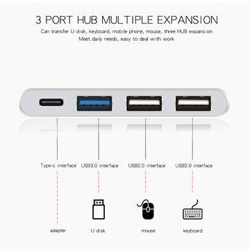 Type-C Çoklayıcı 3 Port USB 3.0 Dönüştürücü Çevirici Macbook