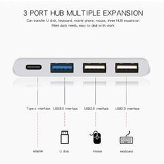 Type-C Çoklayıcı 3 Port USB 3.0 Dönüştürücü Çevirici Macbook