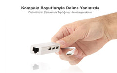 Type-C Ethernet LAN Çevirici ve 3 Port USB 2.0 Çoklayıcı HUB