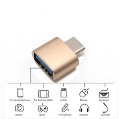 Type-C To Dişi USB OTG Çevirici Dönüştürücü Adaptör Metal