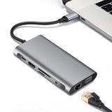 Type-C to Ethernet VGA 4K HDMI SD Kart Ethernet USB 3.0 Çoklayıcı