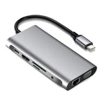 Type-C to Ethernet VGA 4K HDMI SD Kart Ethernet USB 3.0 Çoklayıcı
