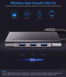 Type-C to USB 3.0 Çoklayıcı 10 Port RJ45 Ethernet 4K HDMI VGA SD Kart Okuyucu