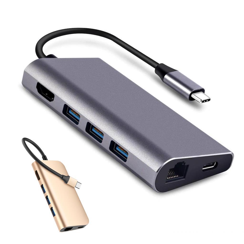 Type-C to USB 3.0 Çoklayıcı Ethernet 4K HDMI SD Kart Okuyucu HUB