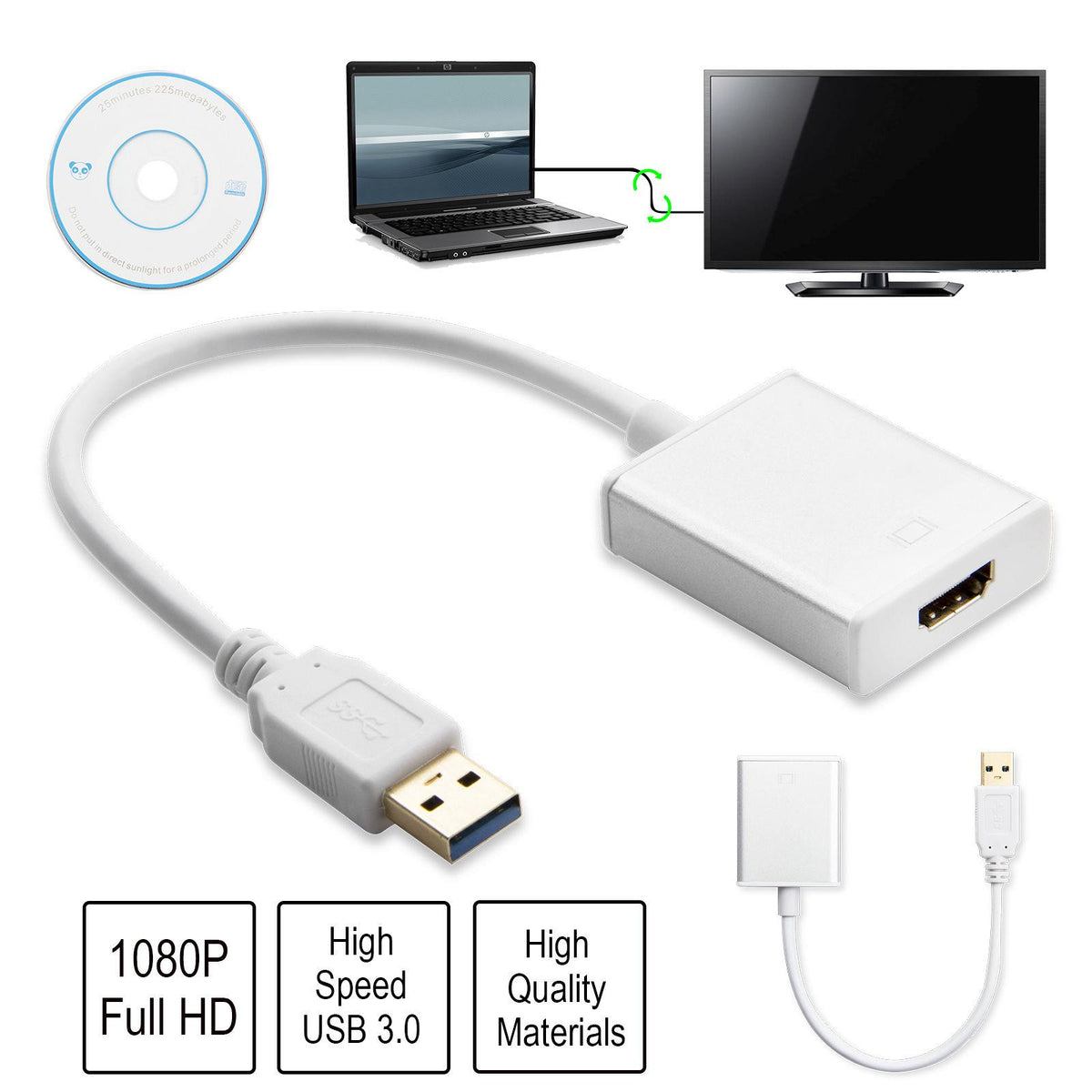 USB 3.0 to HDMI Çevirici Dönüştürücü Kablo Adaptör BW2607