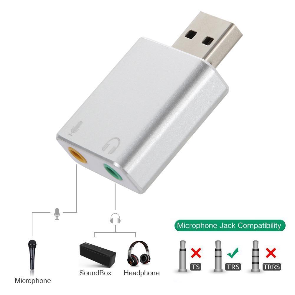 USB 7.1 Ses Kartı Sound Card  USB Mikrofon Kulaklık Çevirici