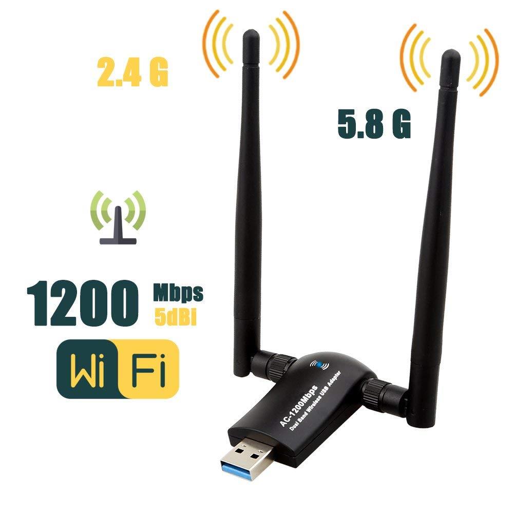 Wifi 11AC USB 3.0 Adaptör 2.4/5.8GHz 1200 Mbps Çift Antenli